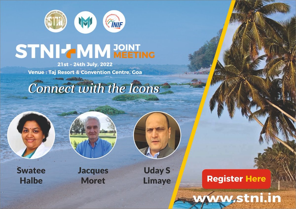 Introducing the Faculty for STNI + MM Joint Meeting, 2022.

Last 1 Day to Register!
Visit stni.in

#STNI #STNIMM2022 #neurology #neuroradiology #interventionalneuroradiology #neurosurgery #radiology #interventionalneurology #interventionalradiology #inr #meeting