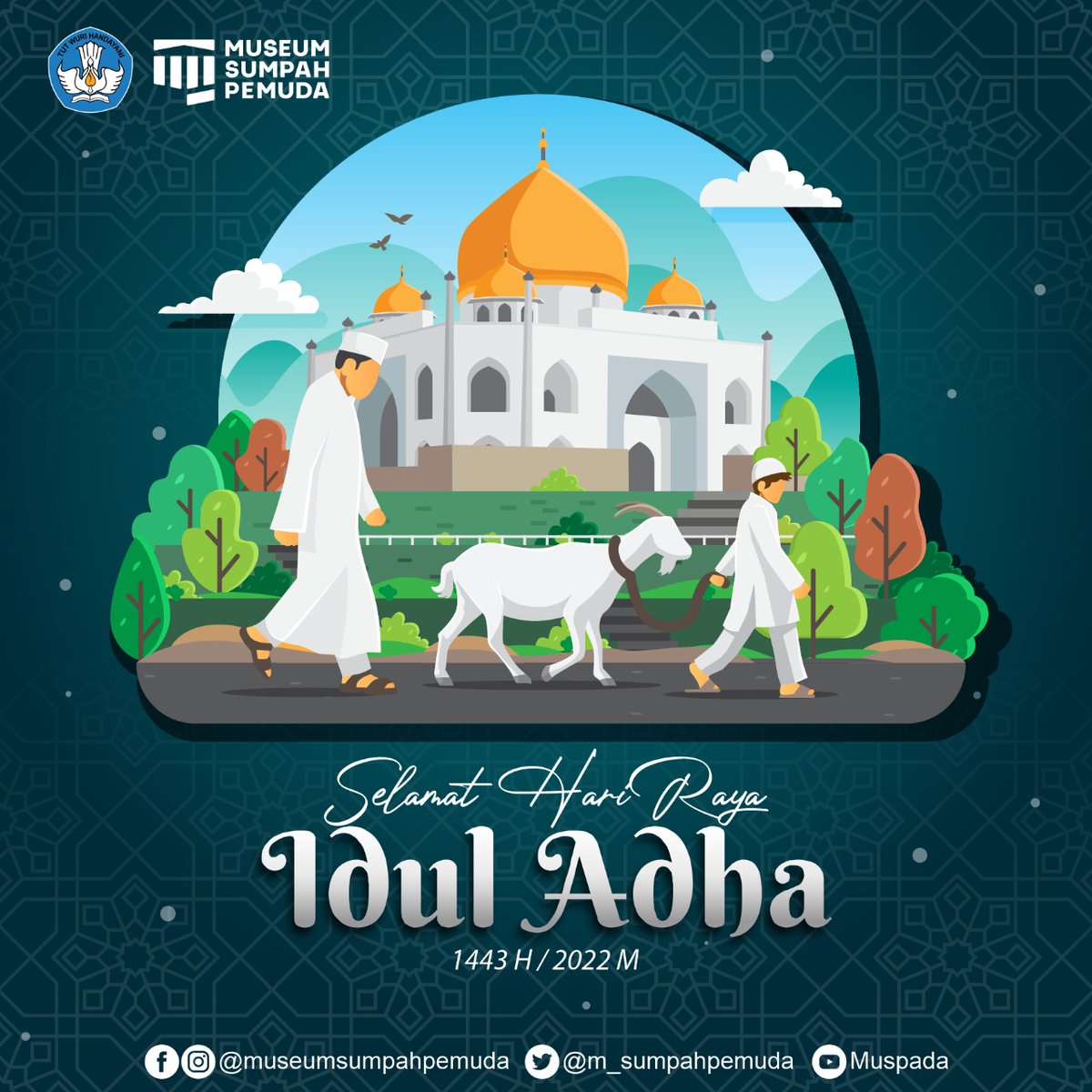 Keluarga besar Museum Sumpah Pemuda mengucapkan selamat Hari Raya Idul Adha 1443 Hijriah.

Refleksikan pengorbanan Nabi Ibrahim A.S. dan Nabi Ismail A.S. dengan selalu tawdhu (rendah hati), ikhlas membantu sesama. 

#iduladha #iduladha2022 #qurban #kurban #museumsumpahpemuda