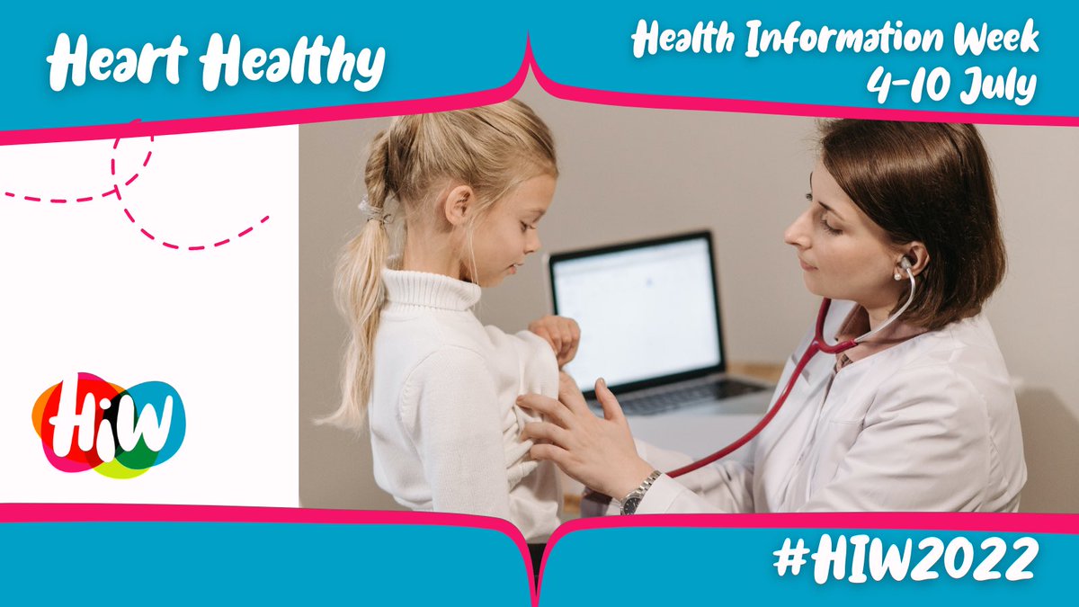 Saturday’s theme for Health Information Week is healthy heart. Never take heart health for granted - we learned that the hard way losing our niece shortly before what would have been her 2nd birthday. Resources include those from <a href="/TheBHF/">British Heart Foundation</a> bhf.org.uk/informationsup… #HIW2022 #heart