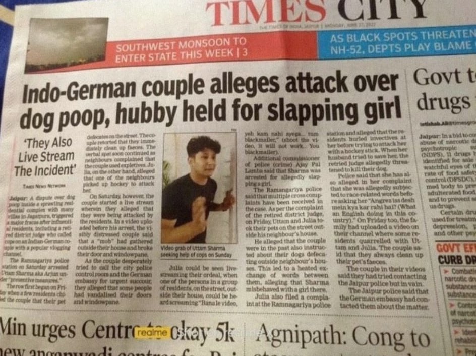 Harshit75365836's tweet photo. These people called themself members of high class society threating ,abusing the indo-German couple #JUSTICEFORJULI #Arjuli 
#JaipurPolice has to do justice. https://t.co/VQAMyJd0VS