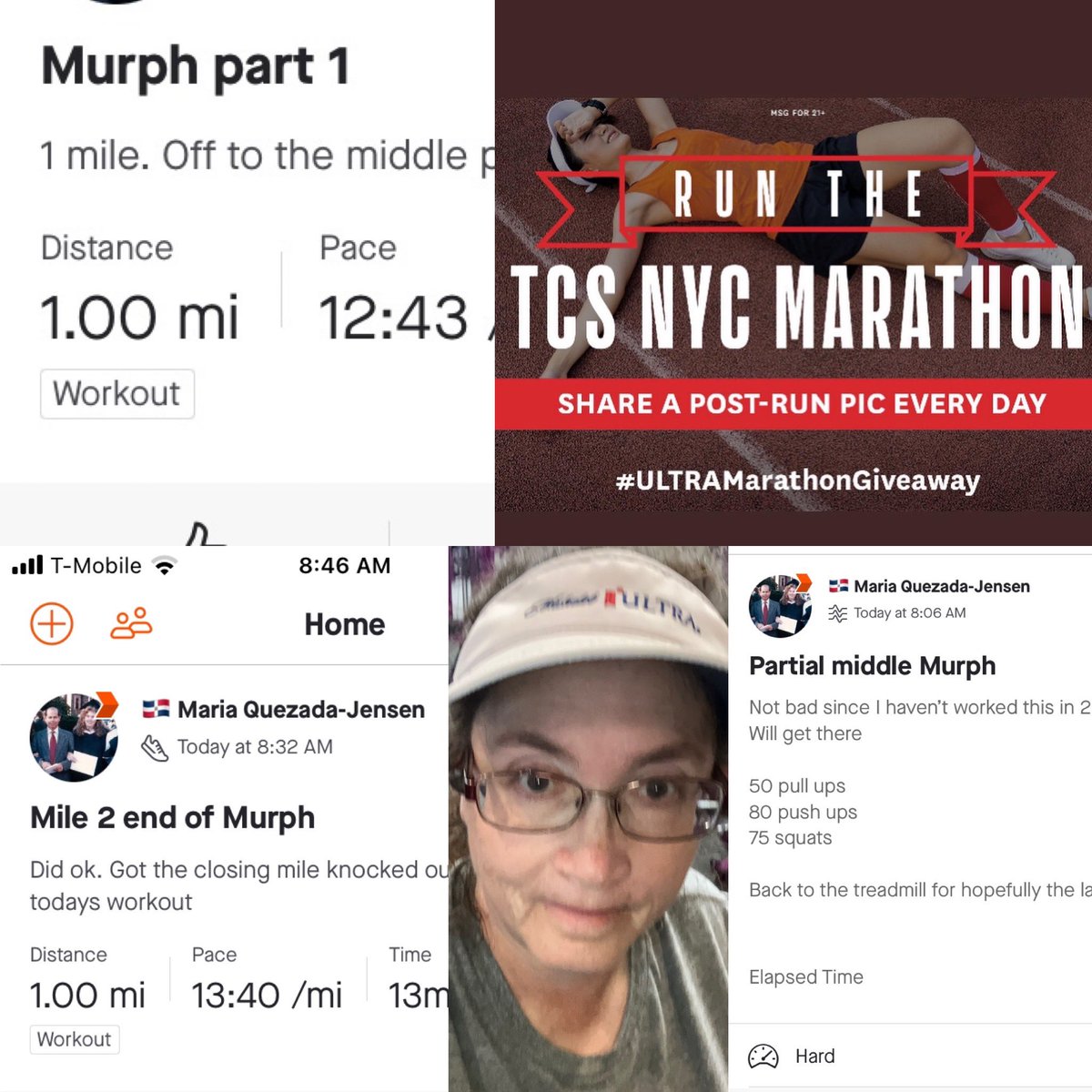 #reptheribbon #ultramarathongiveaway  tough workout. Did a mini Murph for the first time In 2 months. @MichelobULTRA  #getyoursweaton @mariabendeck1 @MaryRoseMcGhee7 @RunnerLove72 @BostonLegalRuns @WahooRunning