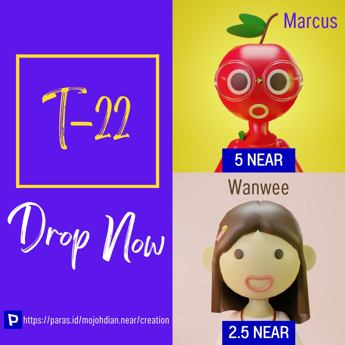 🔔Drop Now📢
Rarity : Epic🔥🔥🔥 / Rare⭐⭐
@ParasHQ
Marcus: paras.id/token/x.paras.…
Wanwee: paras.id/token/x.paras.…

Discord: discord.gg/GUhyHqBQqa

#NFT #PARASnft #NFTcollectibles #NEARnft #NEARcollector #NFTCommunity #TradingCards #NFTTHAILAND #NFTMarketplace #mojohdian