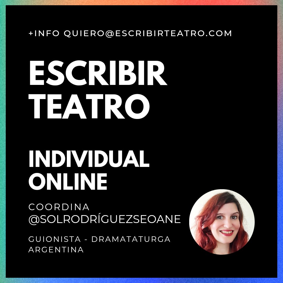 SolRodSeoane's tweet image. Pautamos un día y horario y podés empezar.
+Info escribirteatro.com
