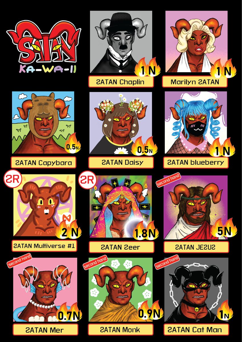 🔥SATAN KA-WA-II SHOP🔥
ซาตานกำเนิดแล้ว แต่ยังไม่มีใครโค่นลงได้เลย ซาตานฟื้นคืนชีพก็มีนะคะ มาแขวนคอกันได้ค่ะ! 
paras.id/collection/sat…
Satan was born but no one can overthrow what happened?
May I have the courage to come and kill Satan?
@ParasHQ #NFTcollections #NFTMarketplace