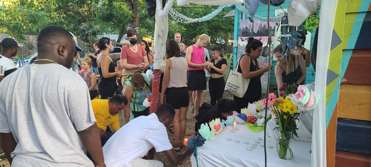 CasaMarianella1's tweet photo. Casa Marianella held a vigil to honor the 53 lives lost in San Antonio. Casa residents built a special altar in memory of those who sadly passed away. We send our love and prayers to the families and communities of those who tragically lost their lives.

#casamarianella https://t.co/wpZ9D2089D