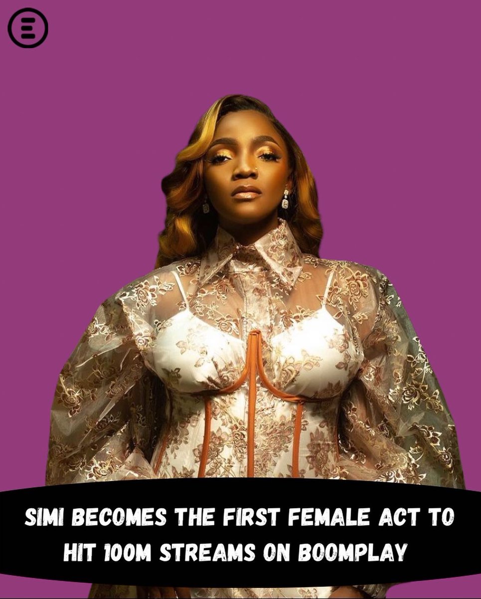 engage_dmp's tweet photo. Singer, songwriter, and music engineer, Simi, becomes the first artist to surpass 100M streams on Boomplay.
— She joins other artists; Burna Boy, Fireboy, Joeboy, Omah Lay, Wizkid, etc in the #GoldenClub on Boomplay.
#engagedmp #simi100mboomplaystreams #boomplaygoldenclub https://t.co/9s0jbIfl1A