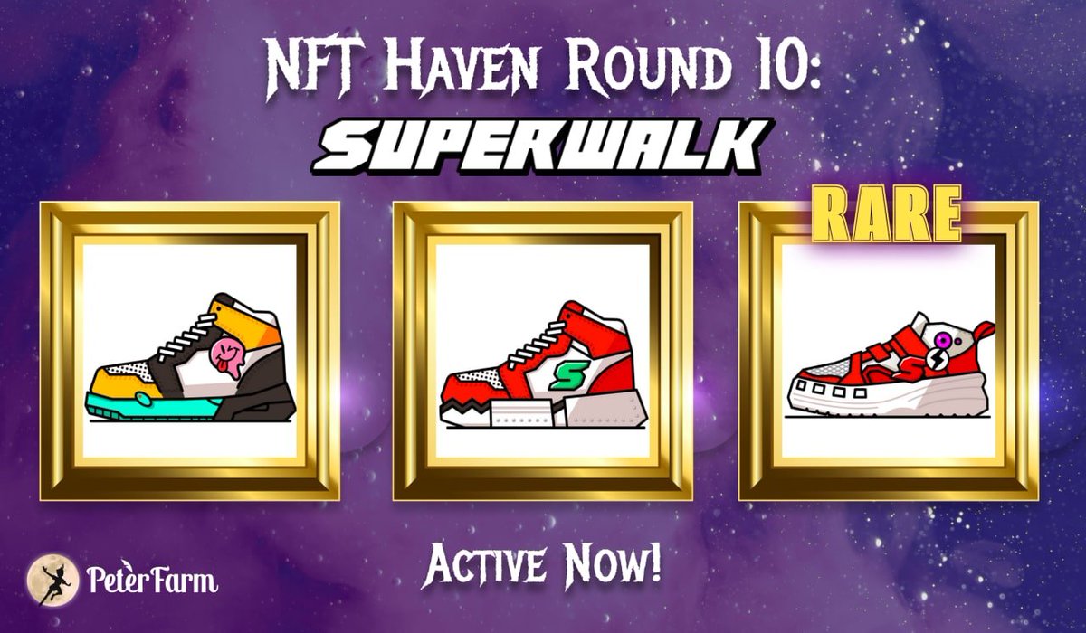 🧚‍♂️ NFT Haven Round 10: <a href="/SuperWalk_/">SuperWalk👟</a> Open🧚‍♂️

NFT Haven Round 10: SuperWalk pools are now active

NFT Haven Rewards
Stake PAN: SuperWalk#2331
Stake PAN: SuperWalk#5515
Stake PAN: SuperWalk#233

Stay tuned for the new NFT pools!
#DeFi #NFT #NFTCommmunity #Klaytn