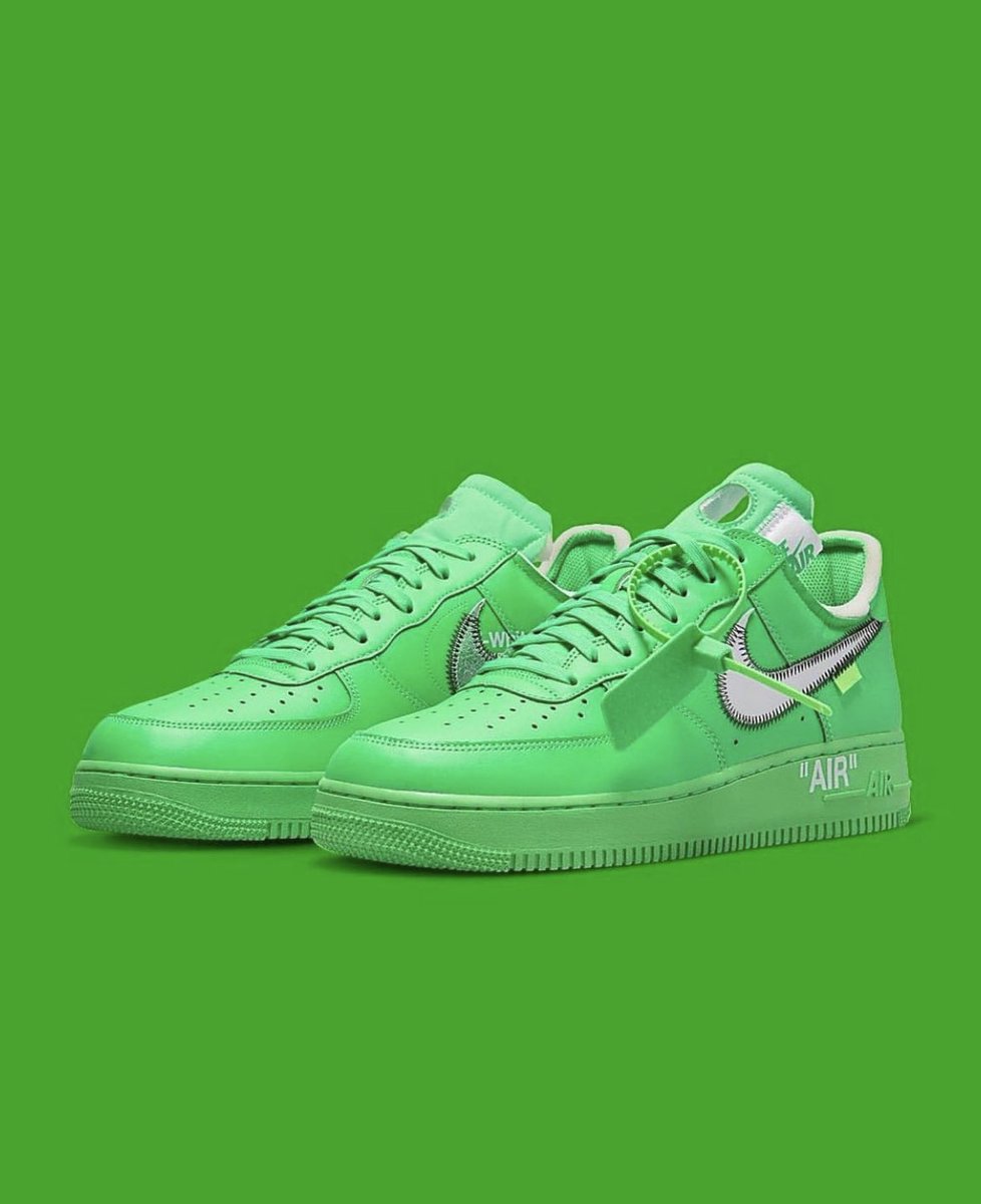 thesolesupplier's tweet photo. Official look at the Off-White x Nike Af1 “light Green Spark” https://t.co/Xp5fHgWYza