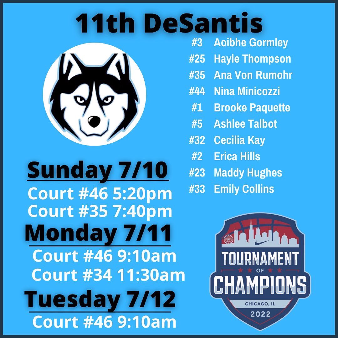 2023 Huskies - DeSantis will be competing <a href="/NikeTOChampions/">NikeTOC</a>. This is our updated schedule