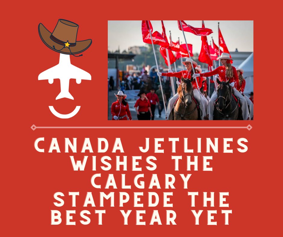 CA_Jetlines's tweet photo. Congratulations to the Calgary Stampede! We wish you the best in history! 🤠 🇨🇦

#CanadaJetlines #Calgary #Stampede #CanadaSummer #Julyevents https://t.co/4s7VJdb33x