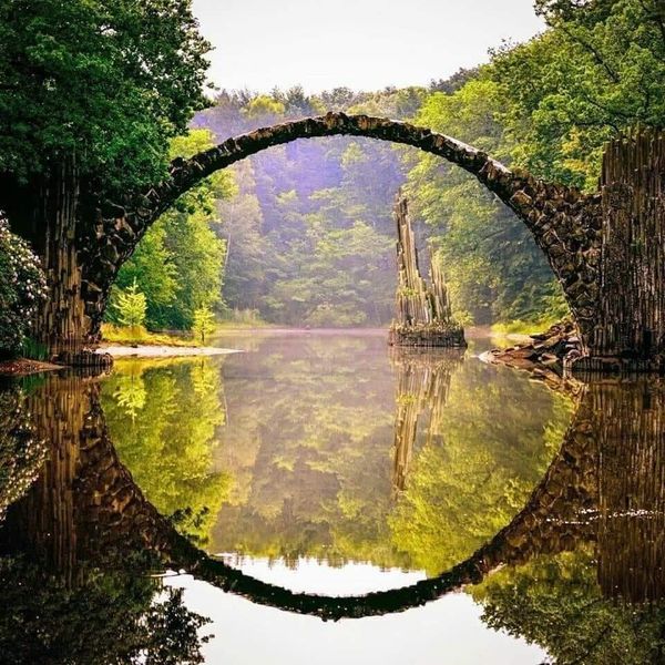 The Devil's Bridge (Die Rakotzbrücke),  Kromlau, Northern Saxony, near Dresden, Germany 🇩🇪