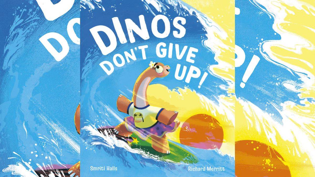 We love books that could help to build resilience in children - and Dinos Don't Give Up by Smriti Halls and Richard Merritt is a brilliant one! It's bursting with surfing dinosaurs and a lovely message about perseverance - you could win a copy here: booktrust.org.uk/books-and-read…