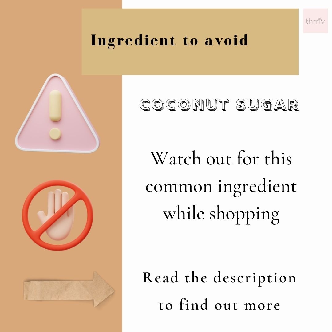 thrriv's tweet photo. Coconut sugar is has become popular as 'healthy'.  

But fructose is the main component of coconut sugar. 

Fructose goes straight to your liver, which is harmful to your health.

Check your ingredient lists!

#uaeketocommunity #كيتودايت #كيتو #كيتوني #كيتوالامارات https://t.co/l9p55IjJWC