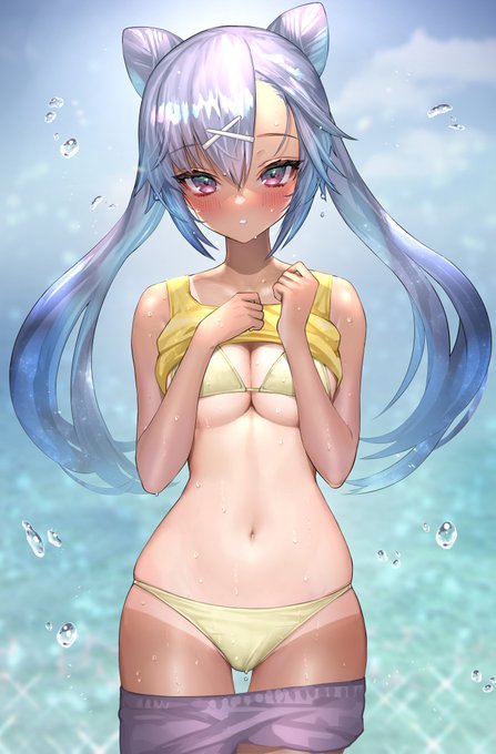去年描いた褐色後輩ちゃんの汗だくverです🌞💦 
