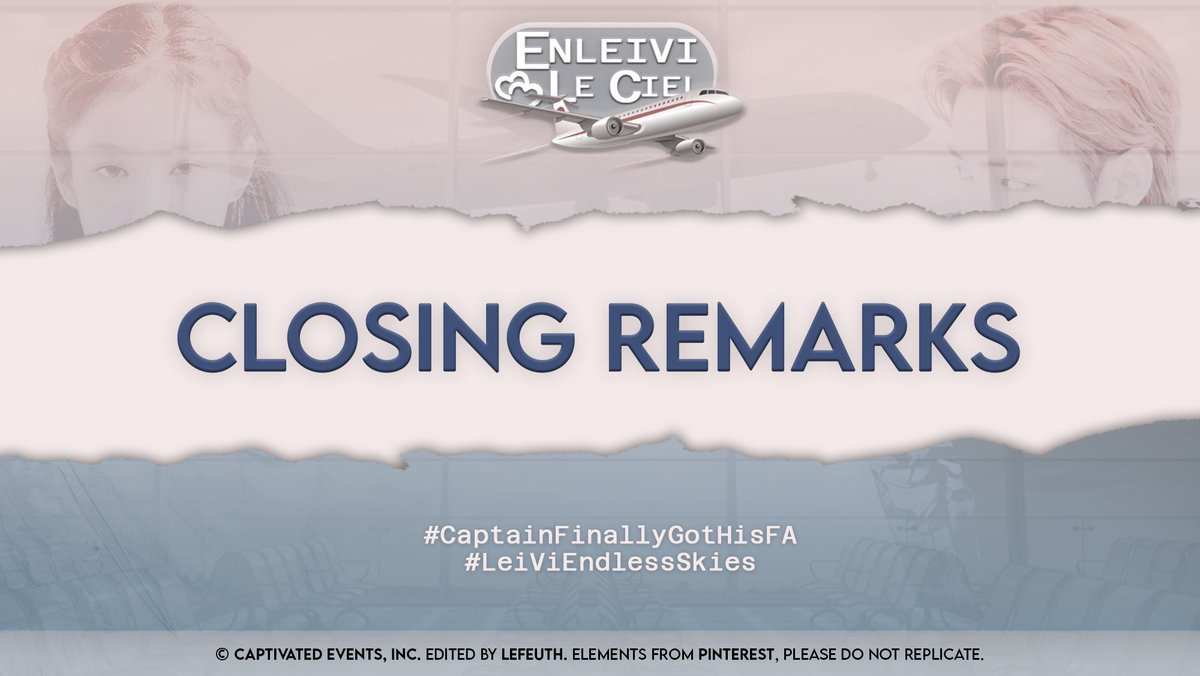 O7O9O22's tweet photo. ͏͏
͏͏͏
͏͏͏ — ✈︎ ENLEIVI LE CIEL ✦ ☁︎
CLOSING REMARKS ⋆⁺₊⋆
#CaptainFinallyGotHisFA
#LeiViEndlessSkies
#CaptivatedEvents
#TRULYCaptivating
͏͏
͏͏ https://t.co/rGu2MICg1z