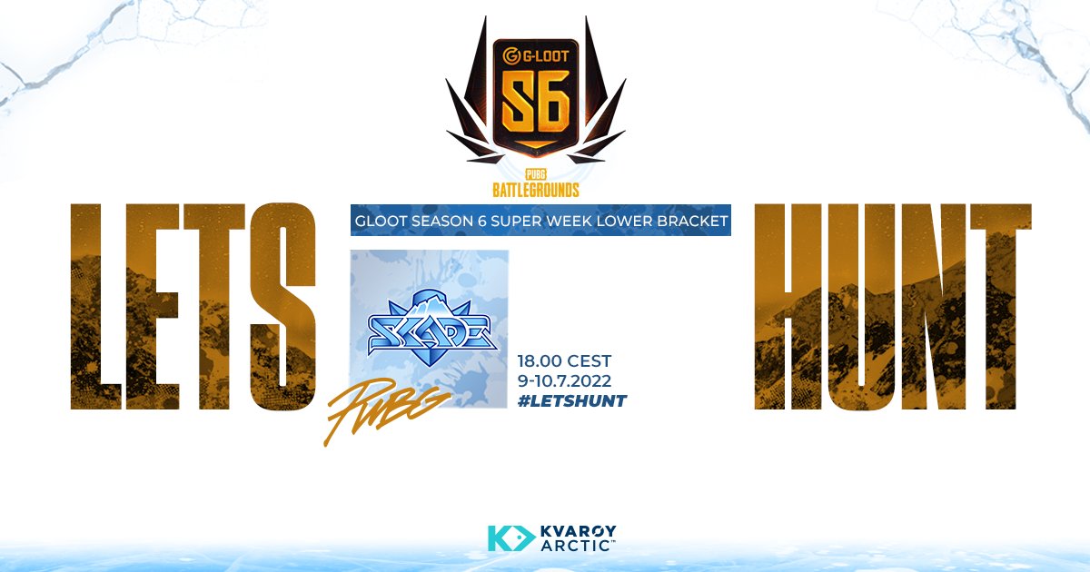We go again!

Second chance to prove ourselves worthy of the Main Event for <a href="/glootesports/">glootesports</a> Season 6 🥶

Lower bracket more hype and games anyways 😉

⏰18 CEST
🔵twitch.tv/pubg_battlegro…

#LetsHunt 🏹 #PUBG