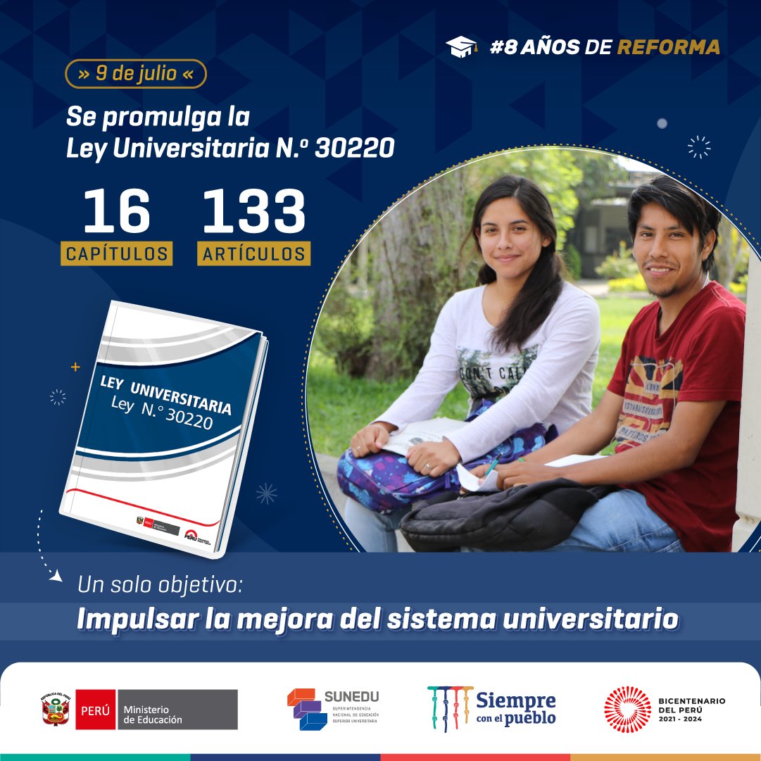 Sunedu on Twitter "🗓 Hoy se cumplen 8añosdeReforma un proceso