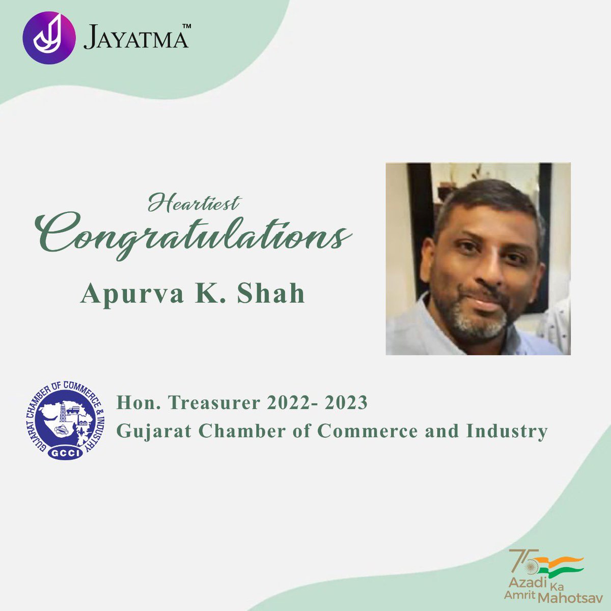 Jayatma_Nirav's tweet photo. Heartiest Congratulations @apurva1251 for being appointed as Hon. Treasurer @GCCIAhmedabad. Best Wishes #gujarat #industry #trade https://t.co/QIytRbjKet