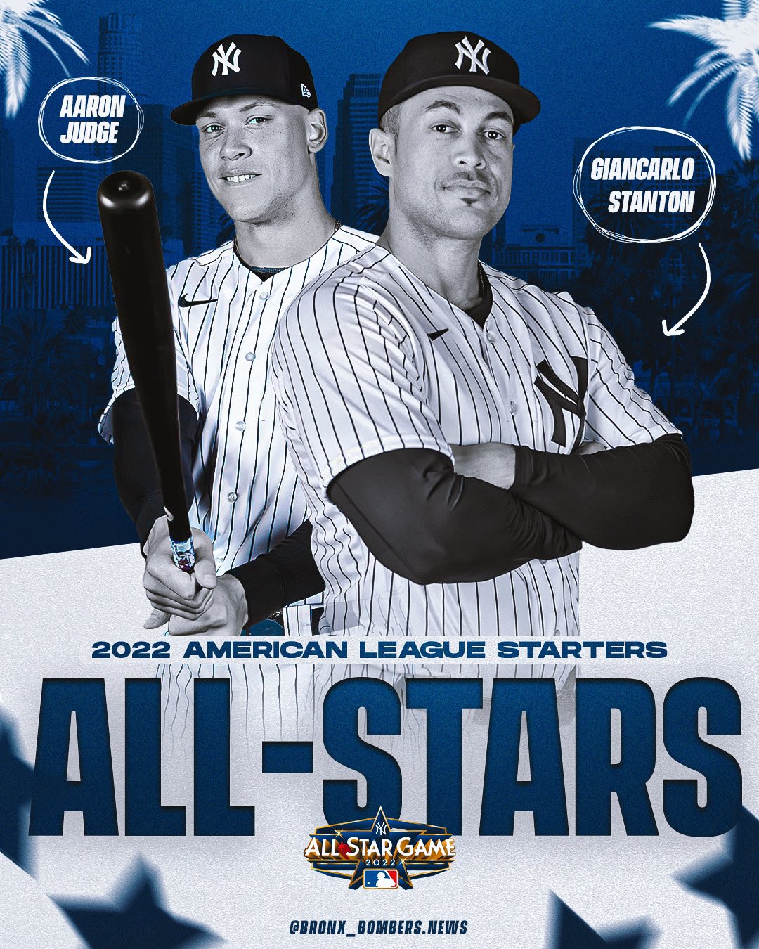 Bronx Bombers News on X: Congrats to Aaron Judge and Giancarlo Stanton on  being named American League All-Star starters. Judge and Stanton will be  the first #Yankees outfield duo to be All-Star