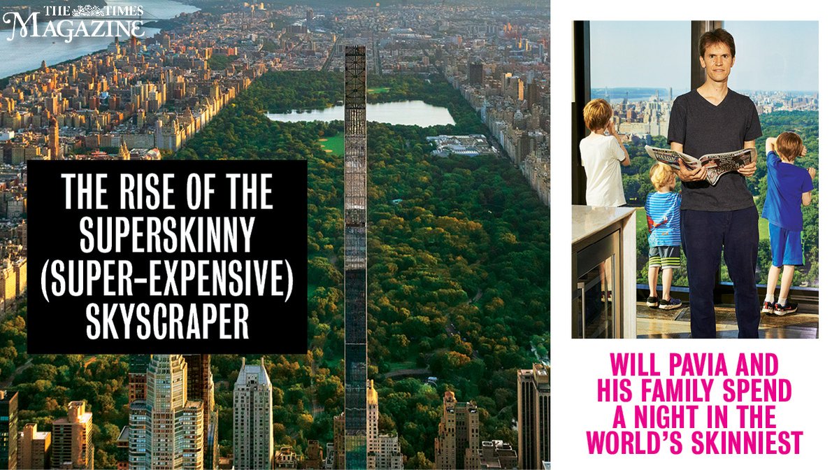 ‘Superskinnies’ are changing urban skylines and the Steinway Tower in New York is the slimmest (so far), with a height-to-width ratio of 24:1. The views are staggering, as they should be at $26 million an apartment thetimes.co.uk/article/inside… #skyscrapers