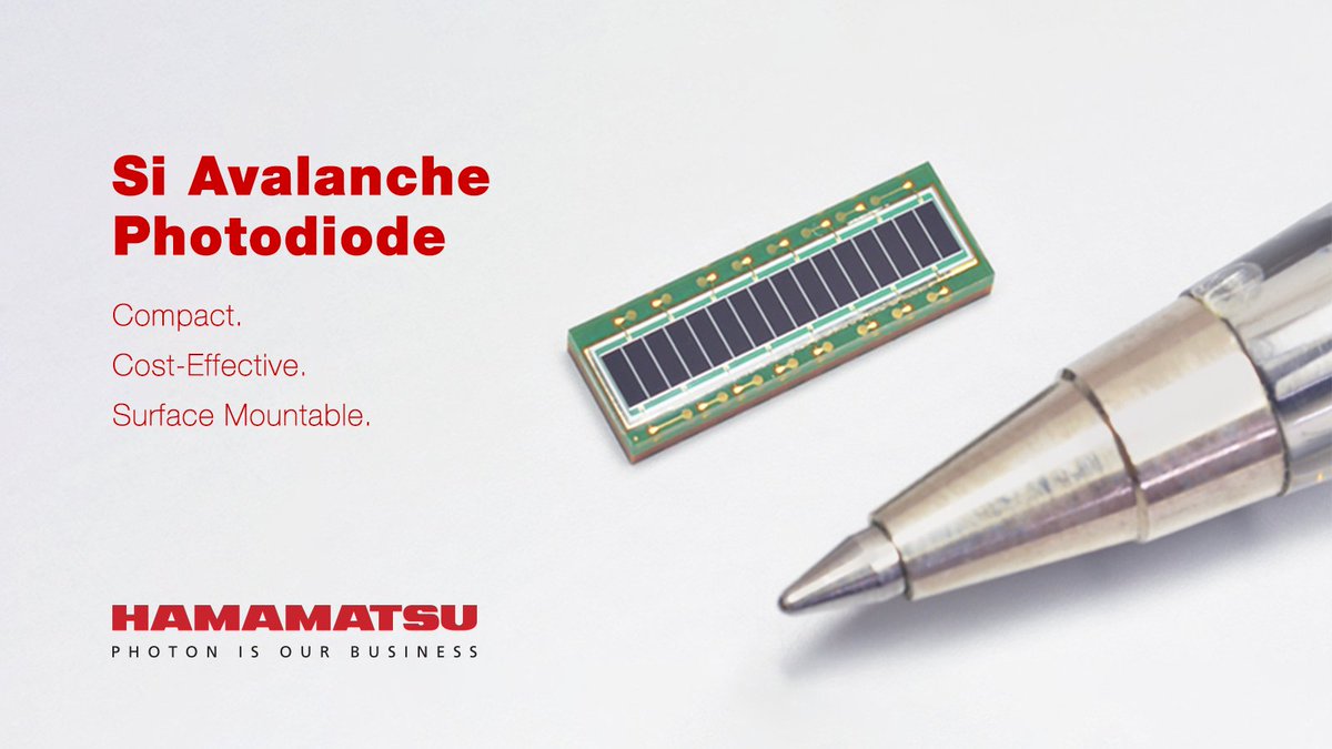 HamamatsuPhoton's tweet photo. Our Si #avalanchephotodiode (APD) arrays offer a compact, inexpensive, and surface-mountable solution for analysis and measurement equipment. Enjoy high sensitivity, low bias operation, and small gain variation. #photonics #flowcytometry #particlecounters

https://t.co/lNj0Lt6LkA https://t.co/iV4QhLwYRO