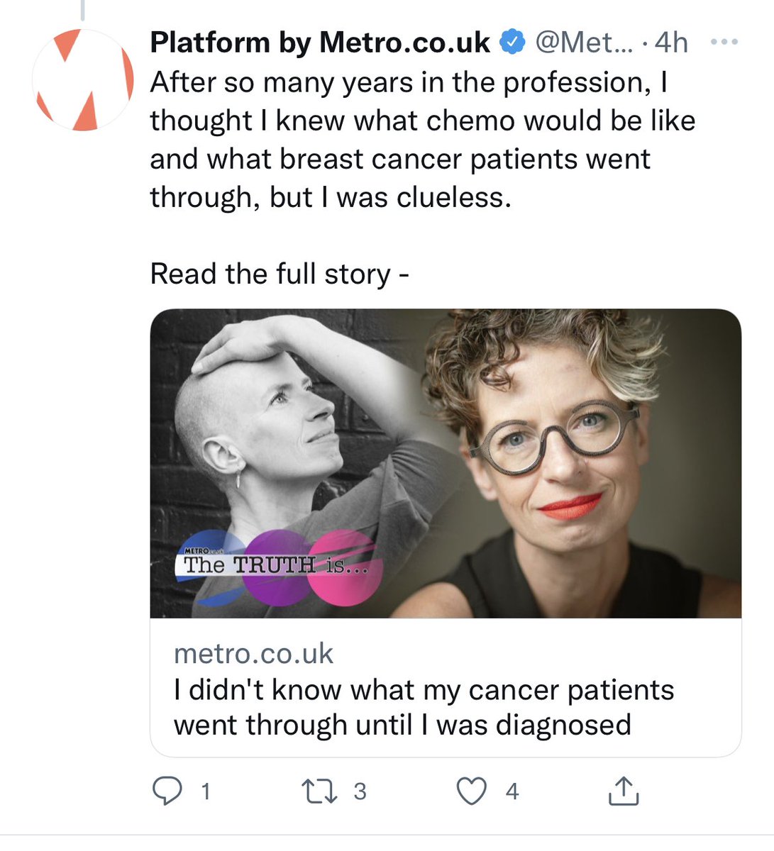 Read my article in <a href="/MetroOpinion/">Opinion by Metro.co.uk</a> about how my life changed after a #breastcancer diagnosis 
👉 bit.ly/3nNLEnR