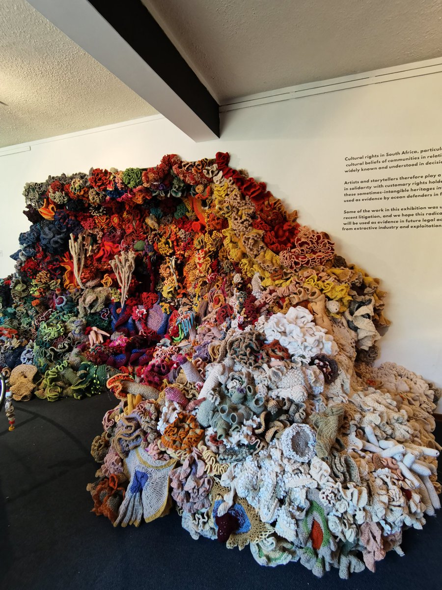 Highlights from the recent @artsfestival include this mesmerising crochet exhibition by @BoudinaMcC & @phinniganwhale of @OneOceanHub; 'Our Ocean is Sacred...'- reflecting a powerful interplay between the role of art & #storytelling, customary rights and #EnvironmentalJustice