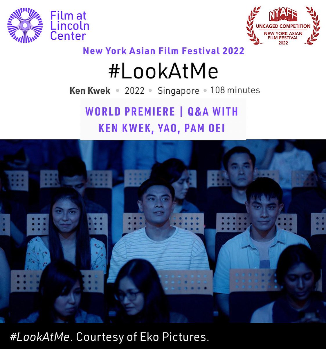 lookatmemoviesg's tweet photo. #LookAtMeMovie is proud to announce its world premiere at the New York Asian Film Festival on 23rd July 2022. We are honoured to be in competition for it’s 20th Anniversary edition! 

#NYAFF2022 #filmatlincolncenter #freedomtolove #gaytwinstraighttwin #kenkwek #sgfilm https://t.co/hwXkeR8EJE