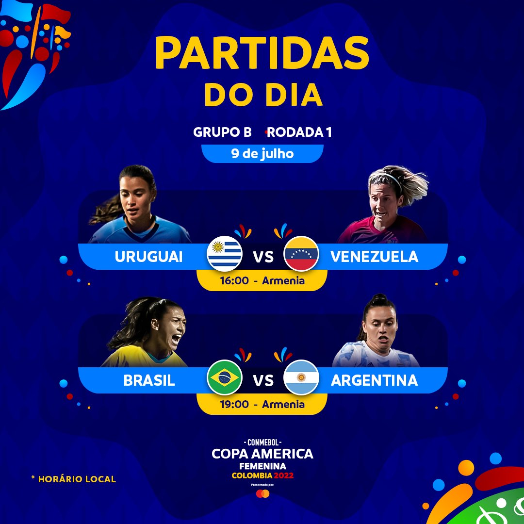 Confira os Grupos da CONMEBOL Copa América Feminina 2022