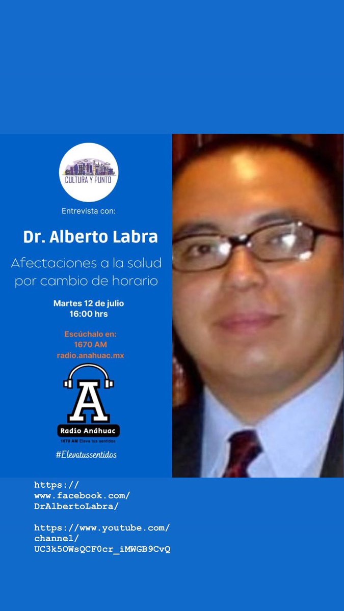 arcoma53's tweet photo. Afectaciones a la salud por el #CambioDeHorario #Entérate martes 12 a las 4 en @culturaypunto por @RadioAnahuacAM 1670. @AnahuacCOM @Biblioanahuac https://t.co/2Ys7rsgx0v
