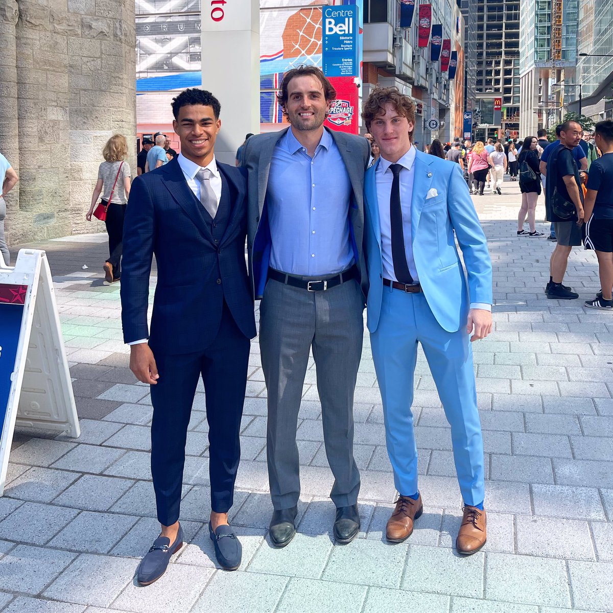 2004 Marlboro reunion! Captains Isaiah George, Paul Ludwinski and coach Dave Nicoletti pose for a photo in Montreal!