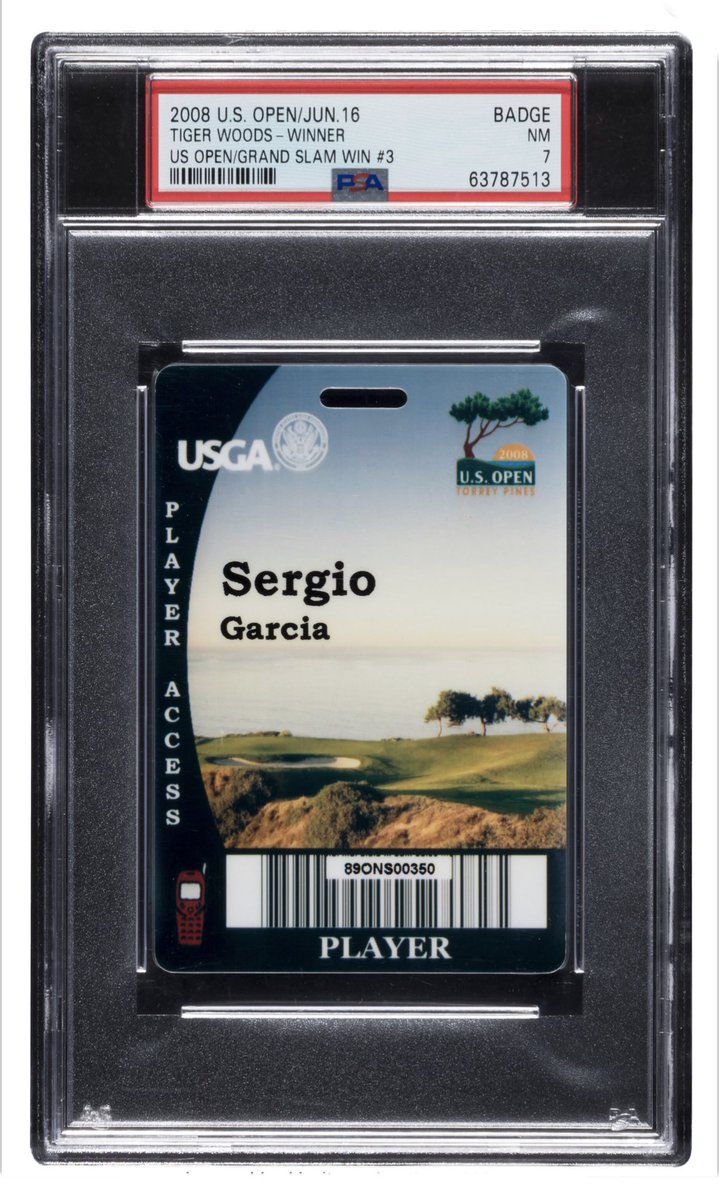 This is Sergio Garcia’s badge for the 2008 US Open, an event that saw Tiger Woods win his third and final US Open and his third and final Grand Slam, joining Jack Nicklaus as the only two golfers to ever achieve that feat
https://t.co/UfUxfhMKns https://t.co/Rmi4QwzG5y