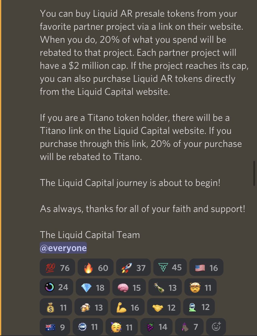 GaurMoney's tweet image. Presale times have been announced for the Liquid AR presale on their discord server! Stay tuned for our link! discord.gg/ZKMUdACX
#GaurMoney #LiquidAR