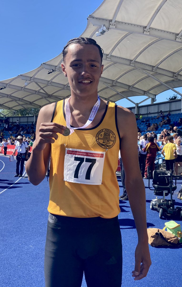 The Gold rush continues….Huge congratulations to Xavier who won 🥇 in the Junior Boys 200m with a PB of 22.42s! <a href="/SchoolAthletics/">EnglishSchoolsAA</a> <a href="/SalesianPE/">Salesian Sport</a>  <a href="/WaltonAthletics/">Walton Athletics</a>