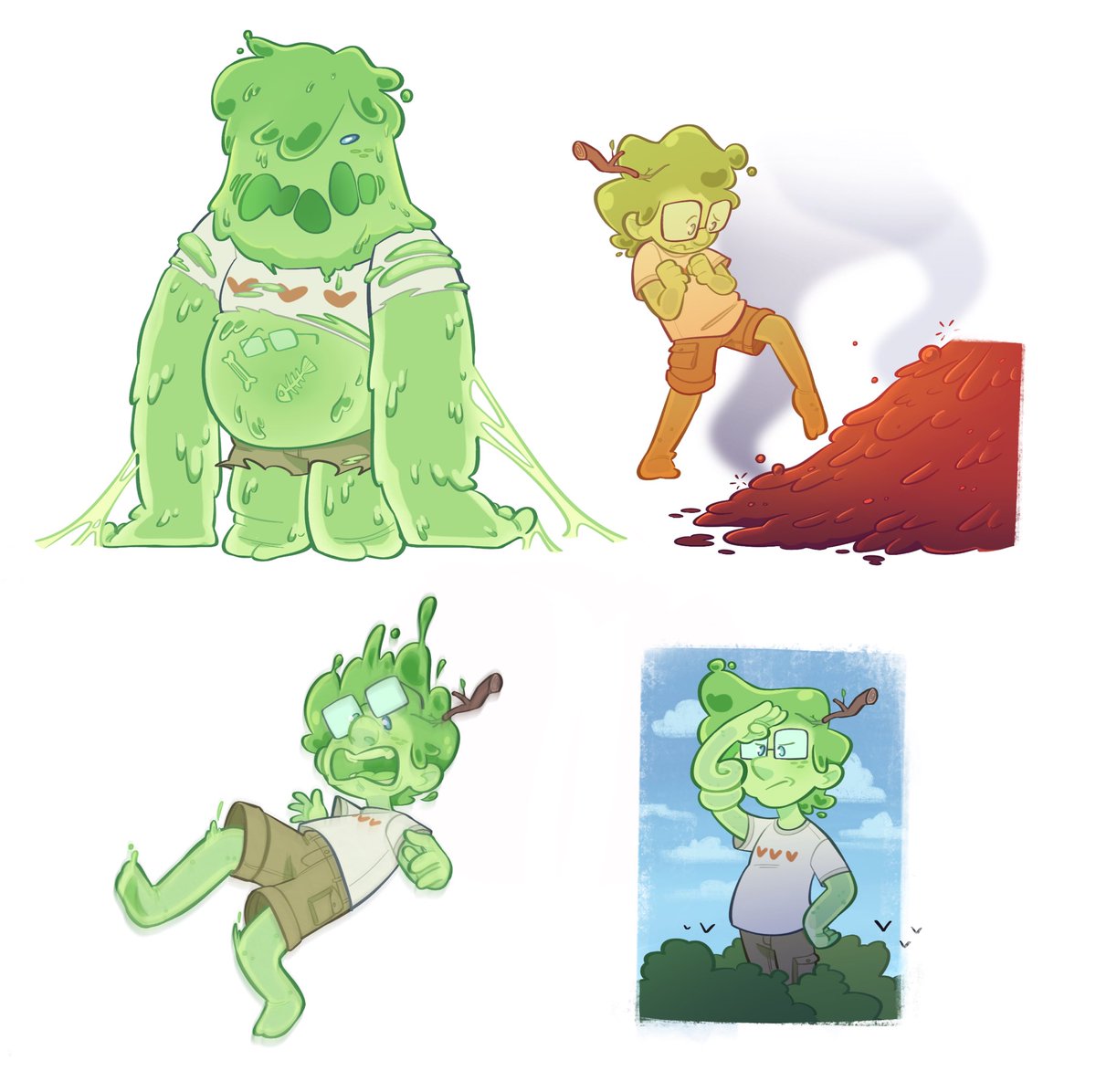 Vira_with_no_V's tweet photo. Little Slimecicle’ doodles for the practice 

#slimeciclefanart https://t.co/UXAwQiMGRy