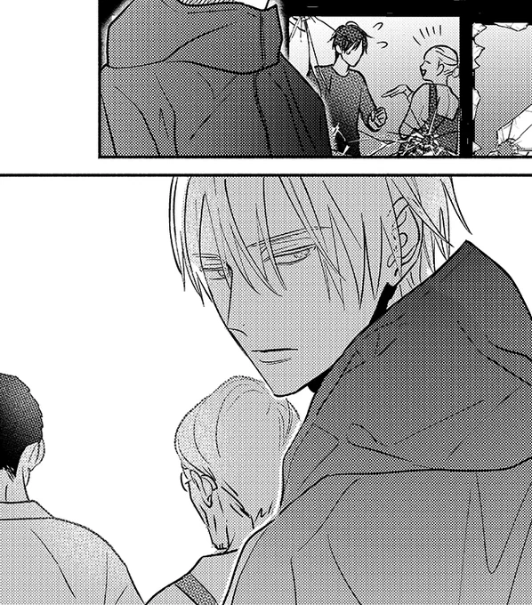 #UNDEADーアンデッドー 光が藍に人が集まって面白くないと思っているシーン、藍はどんな時でも光に注意を払っているのですが、当の光が気づくことはありませんでした。 
