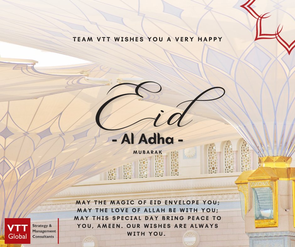 VTTGlobal's tweet photo. Team VTT wishes everyone a Happy Bakra Eid! 

Let’s fill our minds with the teachings of Islam and embrace the solidarity of the Muslim brotherhood on this Eid!

#Eid #EidUlAdha #Eid2022 #EidMubarak #VTTGlobal #Pakistan https://t.co/nFIjSdjFek