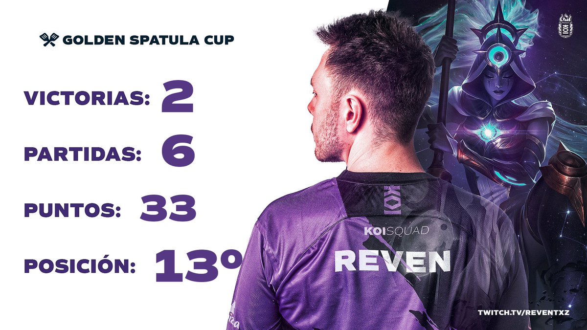 MovistarKOI's tweet photo. REVEN PASA A LA GRAN FINAL DE LA GOLDEN SPATULA CUP. 

@Reventxz se coloca entre los 16 mejores jugadores de Europa y jugará mañana por clasificarse al mundial.

Mañana es el día, preparad vuestras mejores galas. 

#SomosFinetwork #SomosKOI https://t.co/SFxcsoAugC