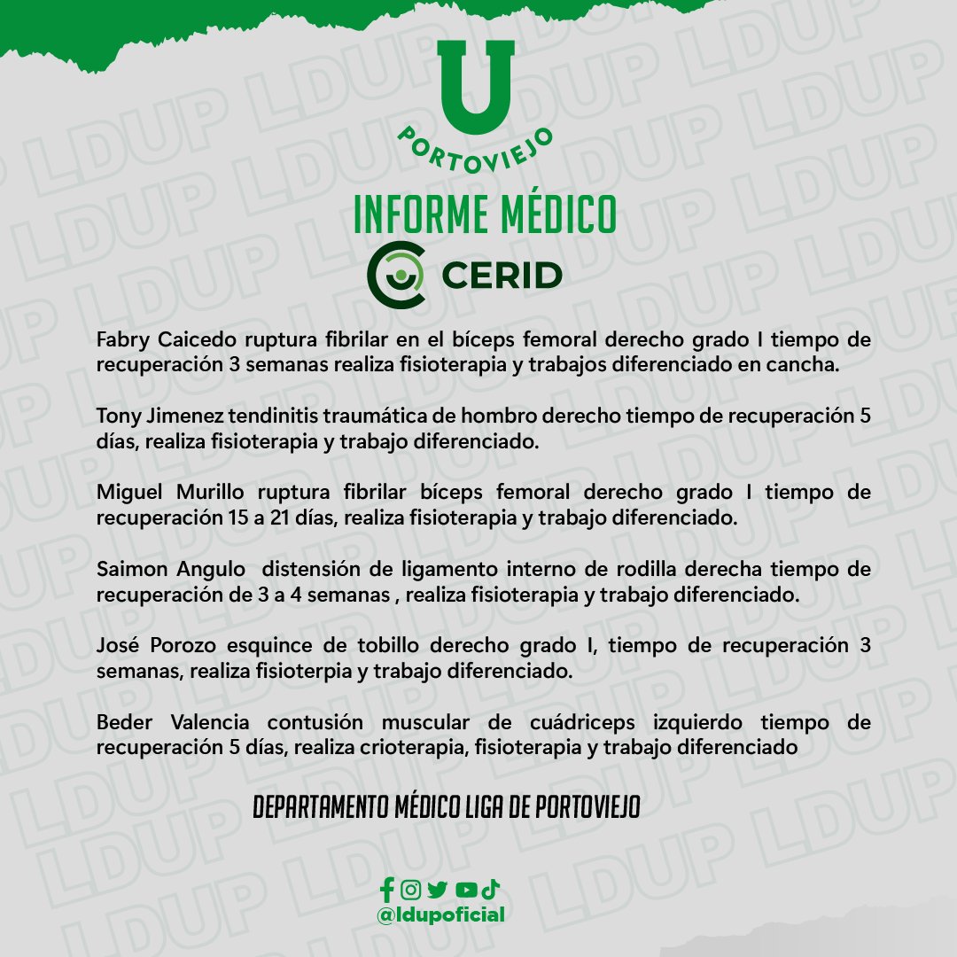 LDUPoficial's tweet photo. Informe médico #cerid
#Cerid #LDUP2022 https://t.co/ONC1fS3qp4