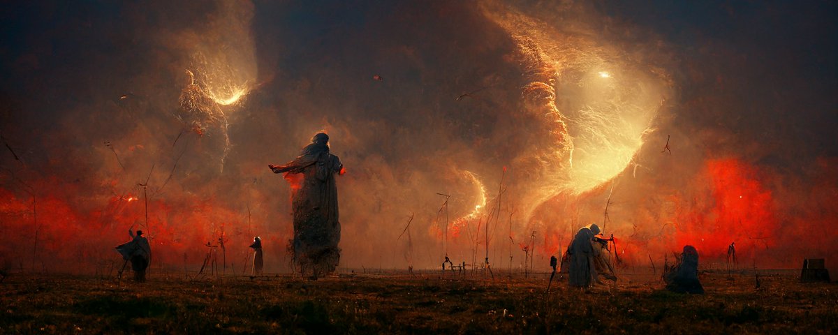 EsperLyle's tweet photo. The wraith feilds of Telkon... stretches of crimson death where the workers continue their daily toil. As long as no eye makes contact, they move about their tasks unscathed... life and death ever marching forth. GH12's #memorygraphs https://t.co/jAI1CjVWka