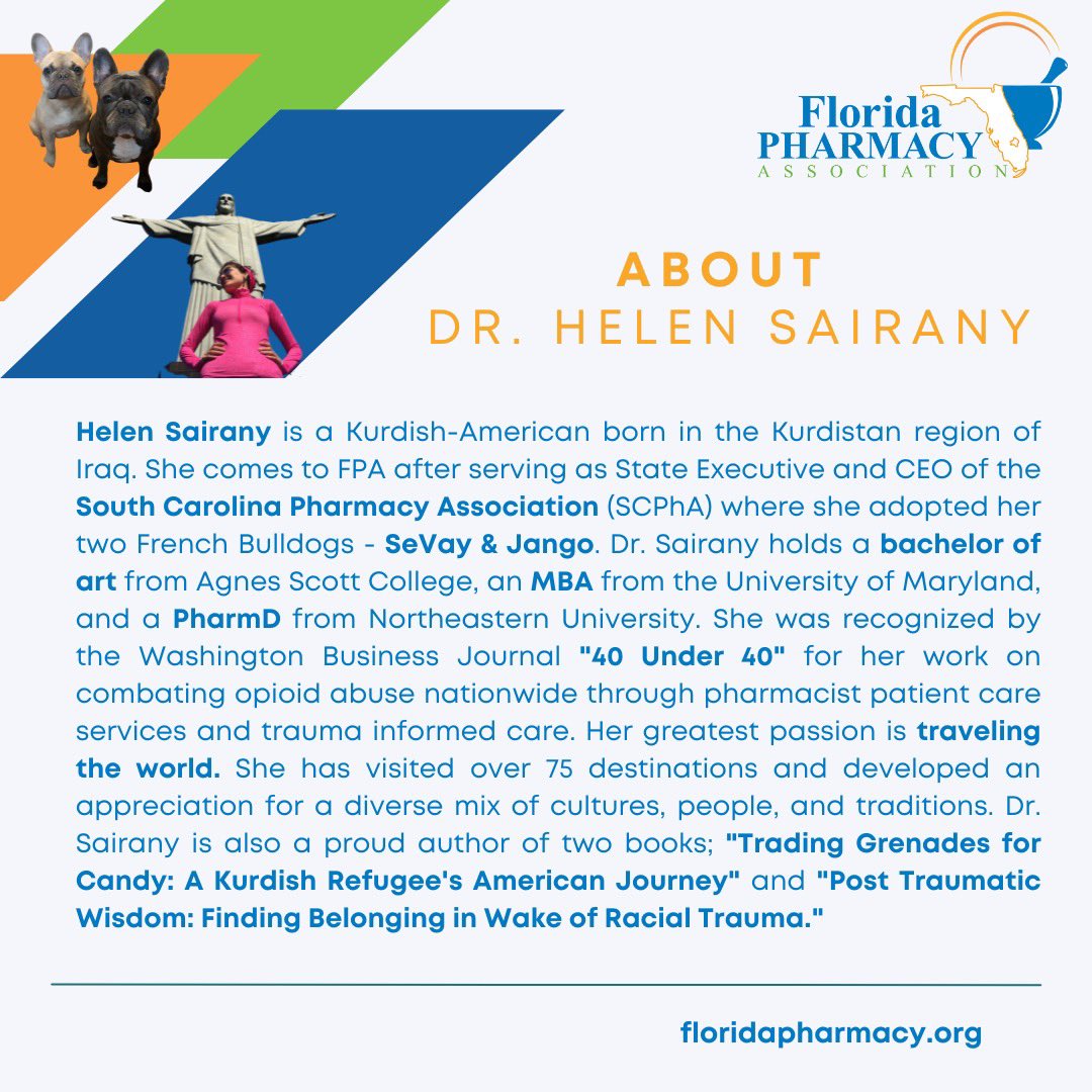 Florida Pharmacy Association, 132nd Annual Meeting in Ft. Lauderdale, FL.  Exciting meeting and announcement!  We welcome Dr. Helen Sairany as the new Executive Vice President &amp; CEO of FPA!