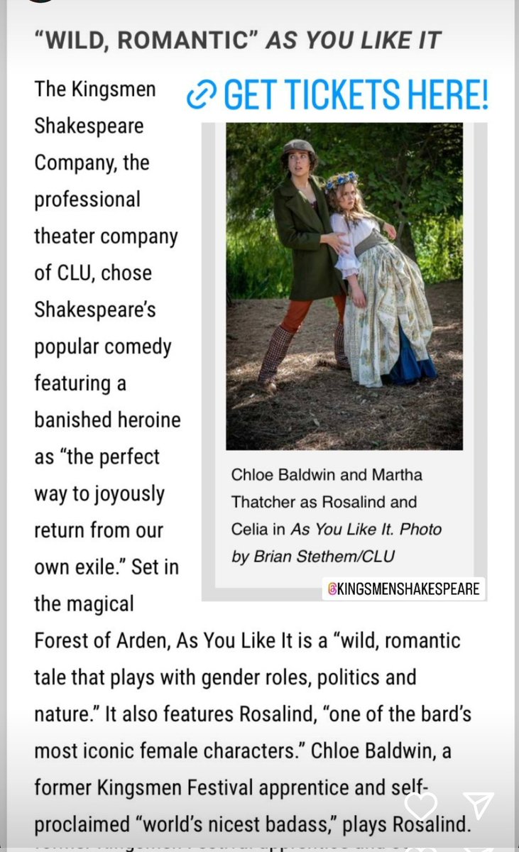 Elizabeethan's tweet photo. Now playing, through July 17th! ๐ญโก๏ธ TIX: https://t.co/51GzAjYdeK
#AsYouLikeIt #KSC25 https://t.co/4BCbUalxmS