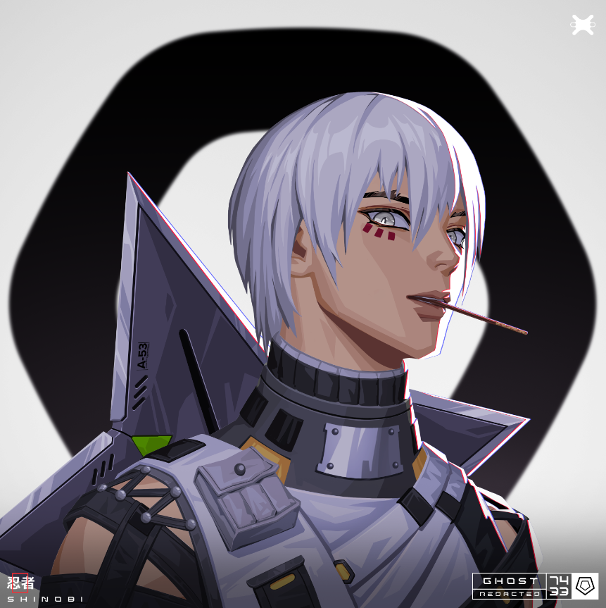 Remedy888_'s tweet photo. Took me a while, longer than i would like, but i finally landed my forever #ghost. 

Welcome home Ghost#7433 @projectPXN 

Kaneki is that you? 🫣
#GhostFollowGhost https://t.co/vgPGpiKq1J