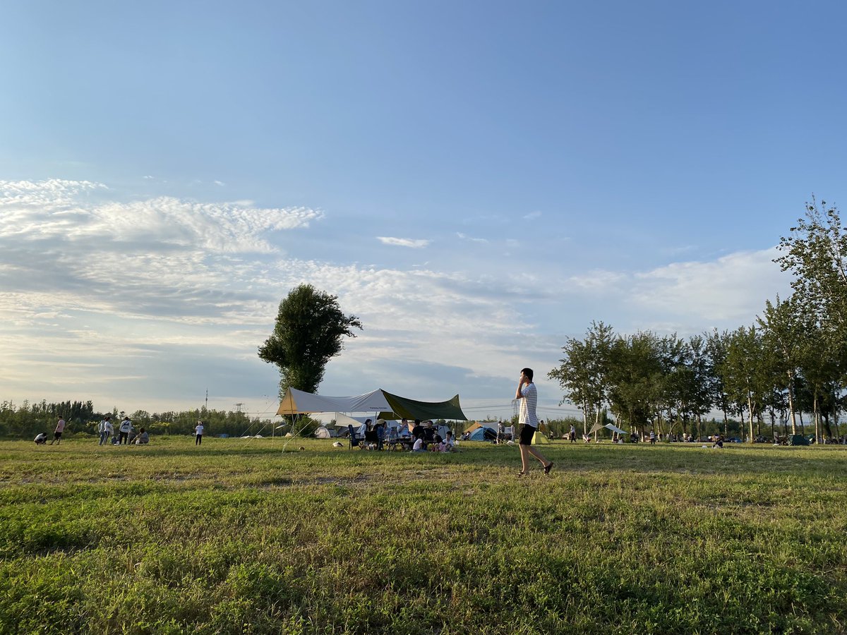 Clear sky, bright summer.