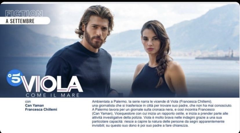 #ViolaComeIlMare is finally confirmed for September.

Get ready to watch #CanYaman on the screen again.