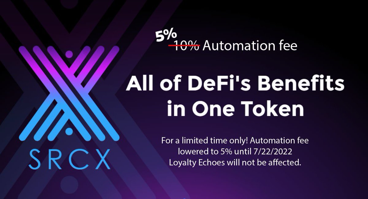 CoinverseDrops's tweet image. 💥 BIG NEWS! We have officially reduced the #SourceToken automated #DeFi transaction fee down from 10% to 5% for a limited time only!

Sign up now bit.ly/Sourceprotocol

$Luna $Cel $AAVE $UST $BUSD #Cosmos #BSC #BTC #Defi #BSCGems