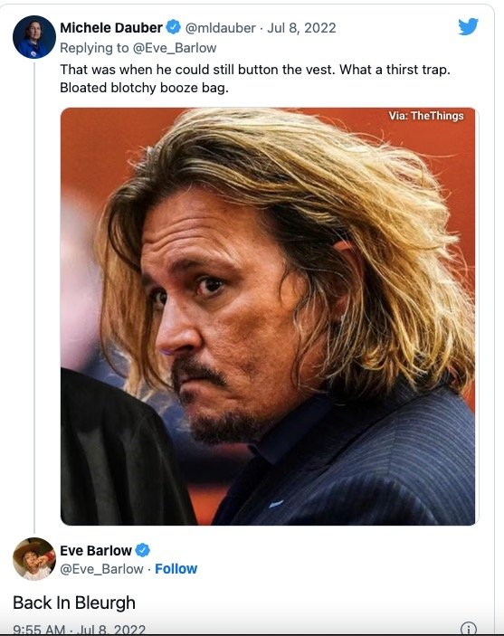 ThatUmbrella's tweet photo. Those two are mocking Johnny Depp's appearance?

Bwahahahahahaha! 
That's too funny. https://t.co/Px0tSk8eBH