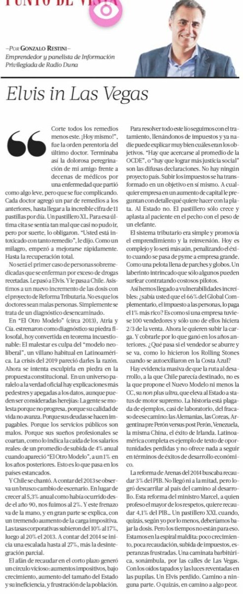 grestini's tweet photo. Va la columna de este mes en Pulso :  Cómo el remedio de la Reforma Tributaria sólo agravará nuestros problemas https://t.co/Laxqjq1ZtN