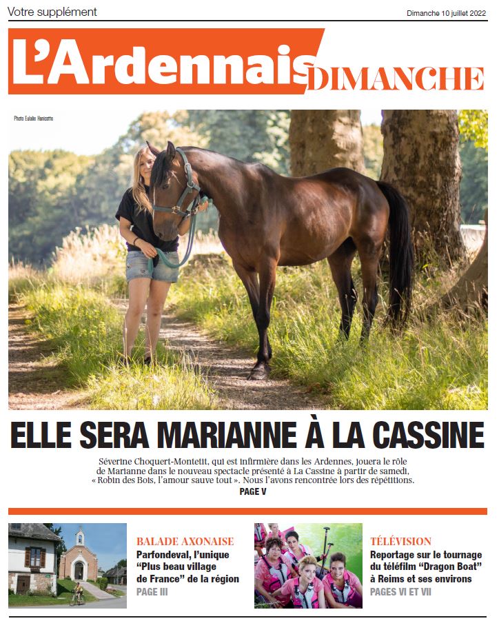 O_Bachelard's tweet photo. Dans le cahier Dimanche @UnionArdennais, nous irons sur le tournage du téléfilm "Dragon Boat" avec @SoBracquemart. Une balade à #Parfondeval, classé parmi @LPBVF et un entretien avec Séverine Choquert-Montetit, la Marianne du spectacle @lacassineoff https://t.co/x9z8Vol82A