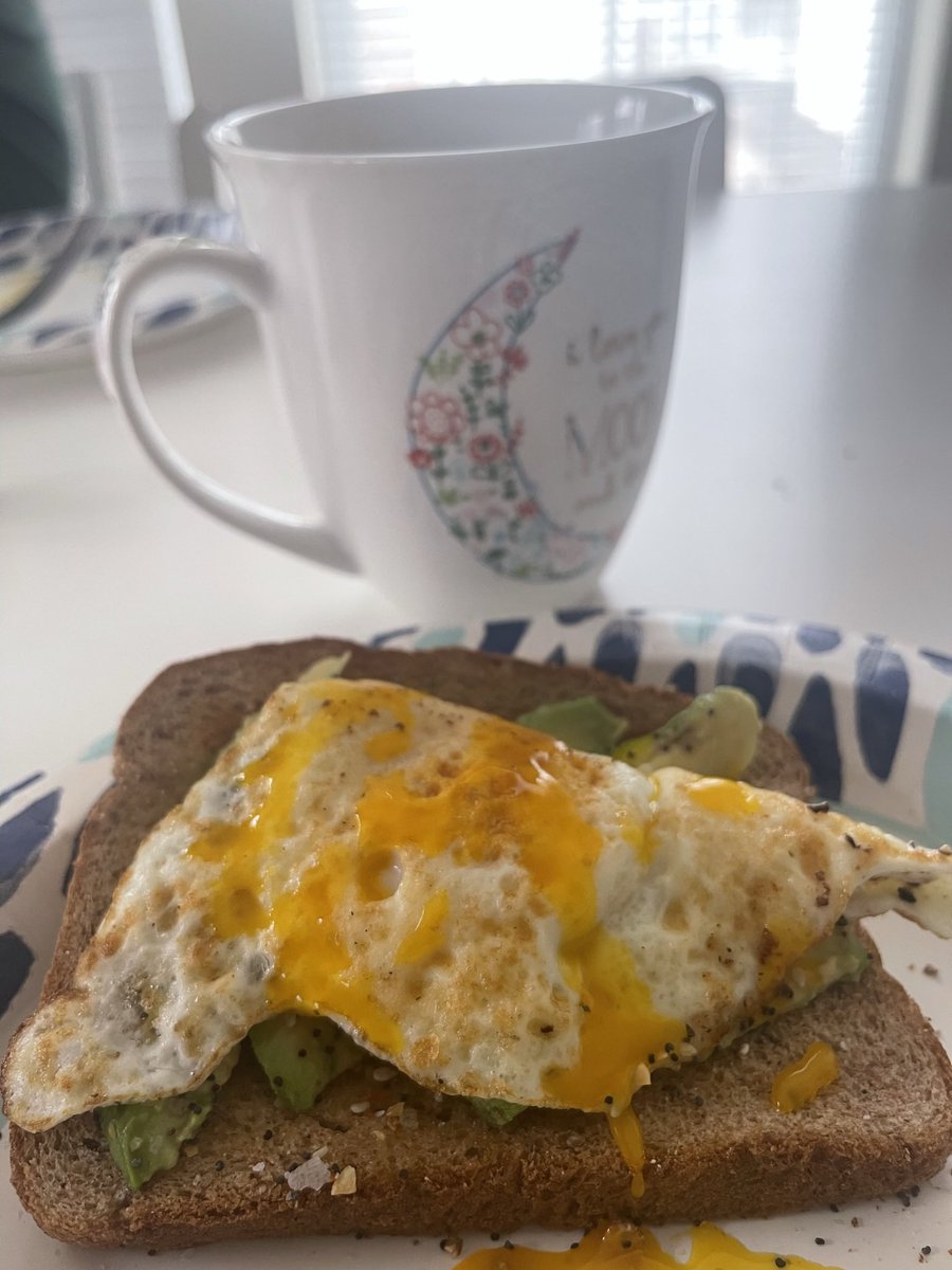 Good morning everyone. Here is a pic of my avo toast w/ a fried egg that I made for breakfast. That’s all. Have a nice day. Bye.
